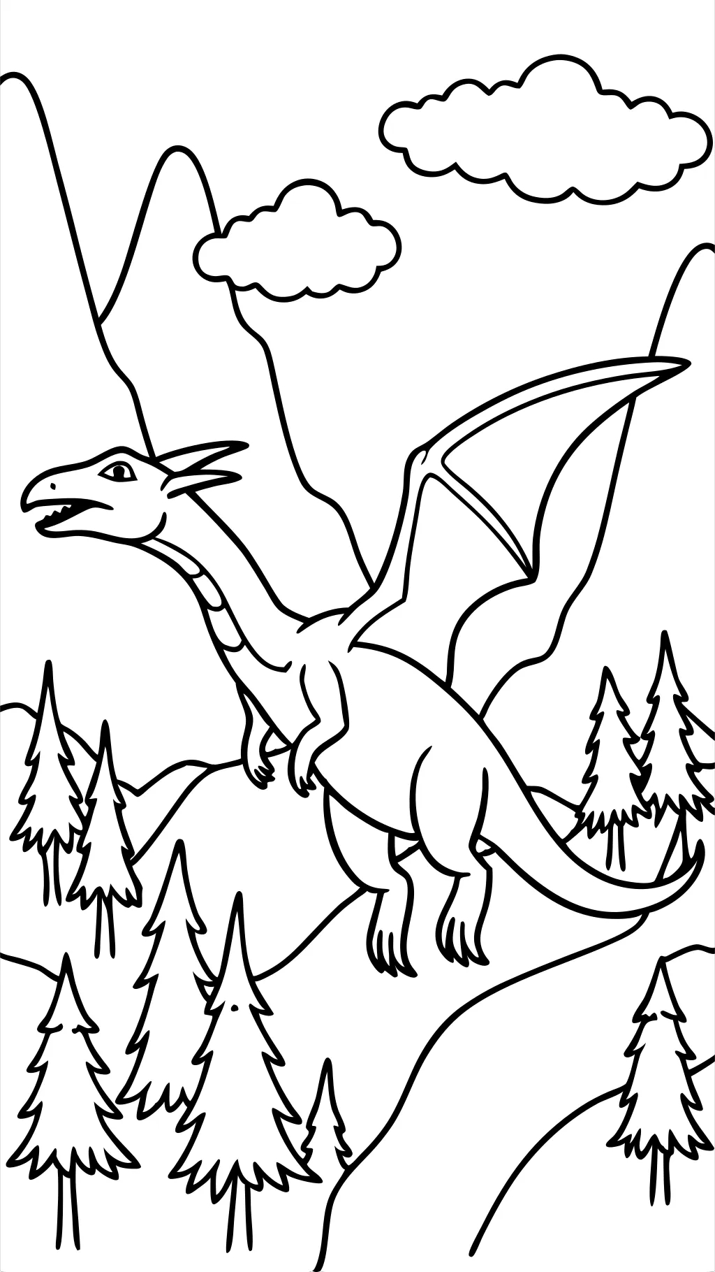 Página para colorear de pterodactyl